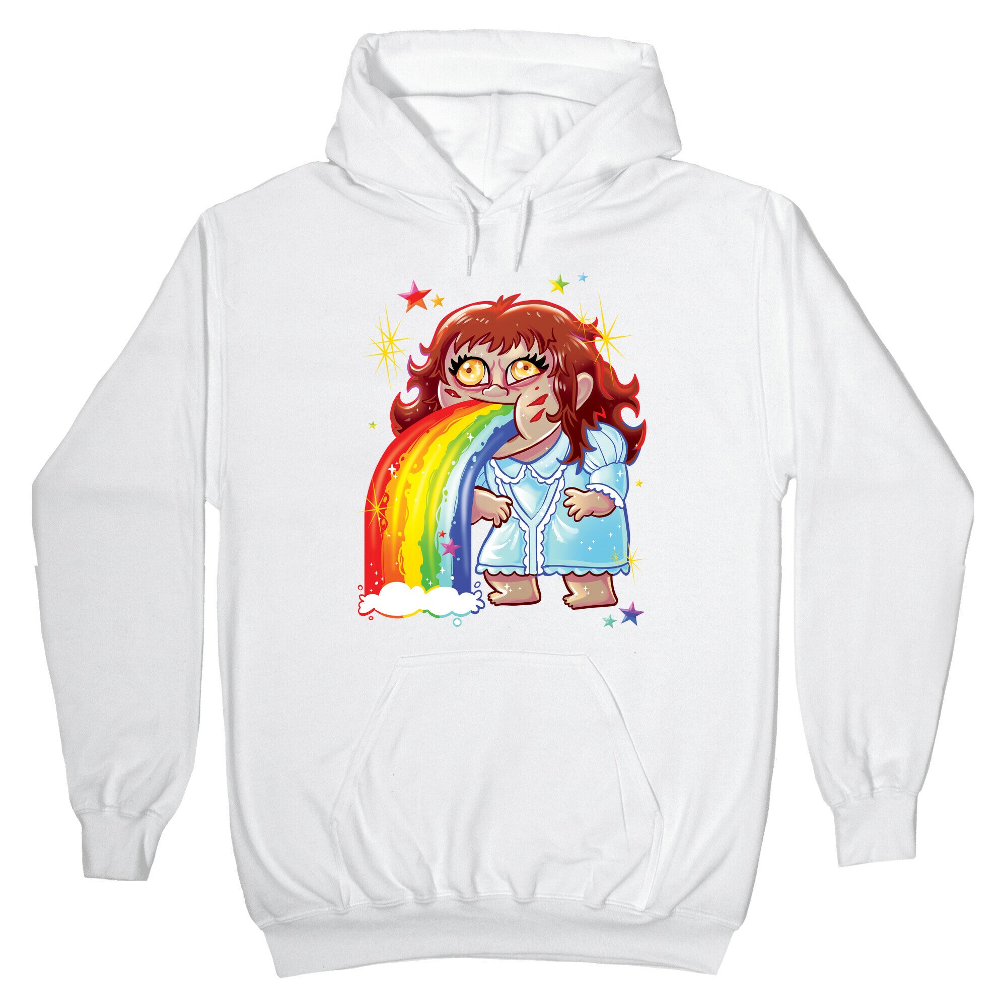 90's Rainbow Barfing Exorcist Hoodie